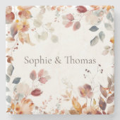 Moderne bloemmotieven stenen onderzetter (Voorkant)