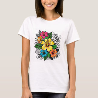 Moderne Bloemprint Vrouwen T-shirt | in meerdere k