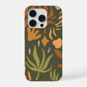 Moderne bloemrijke abstracte iPhone 15 pro hoesje