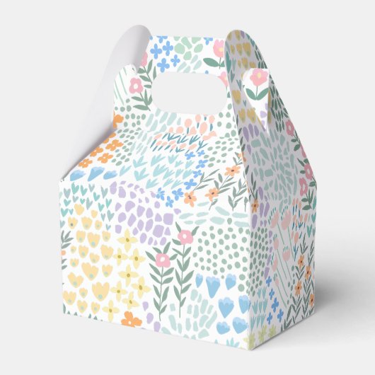 Moderne bloemrijke kleurrijke Baby in bloei Baby s Bedankdoosjes (Achterkant)