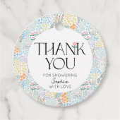 Moderne bloemrijke kleurrijke Baby in bloei Baby s Bedankjes Labels (Voorkant)