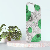 Moderne Bloemtekening kelly groen Retro cirkels Case-Mate iPhone Case