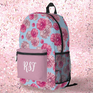 Moderne Bloemtinten van pastel roze Girly Bedrukte Rugzak