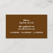 Moderne bloemwervelingen & vogelbruin visitekaartje (Achterkant)