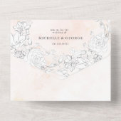 moderne bloesem met blozen (geen ENV nodig) All In One Uitnodiging (Achterkant)