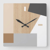 Moderne blokbalk Kunst op nephout Vierkante Klok (Voorkant)
