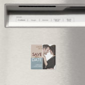 Moderne blokken Bewaar de datum Blauw & Bruin Magneet (Insitu (Vaatwasser))