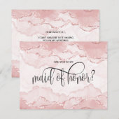 moderne blos uitnodiging om bruidsmeisje te zijn (Voorkant / Achterkant)