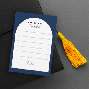 Moderne Blue Arch Elegant Fonts Afstuderen Informatiekaartje