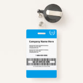 Moderne Blue Business Custom Name ID Employee Badge (Achterkant met intrekbare)