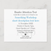 Moderne Blue Business Workshop Invitation modèle (Dos)