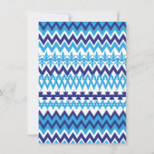 Moderne Blue Chevron Invitations de fête d'anniver (Dos)
