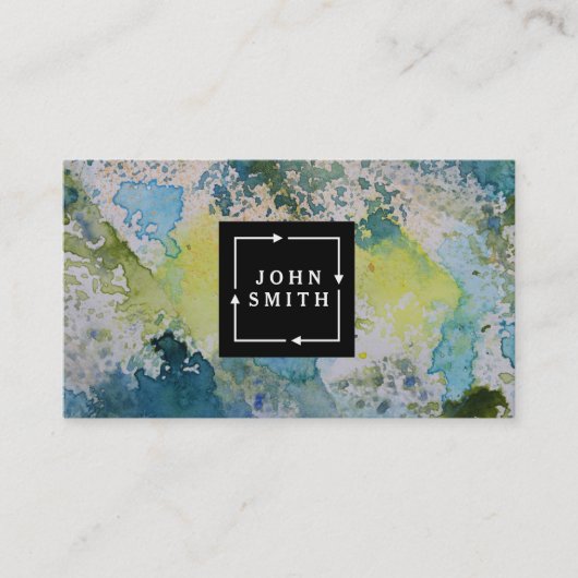 Moderne Blue Graffiti Cool Abstract Art Business C Visitekaartje (Voorkant)