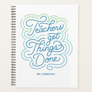 Moderne Blue Green Swirl-leraren krijgen dingen ge Planner