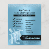 Moderne Blue House Schoonmaak Service Housekeeping Flyer (Voorkant)