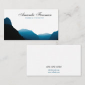 Moderne Blue Mountains Silhouette Massage Therapie Visitekaartje (Voorkant / Achterkant)
