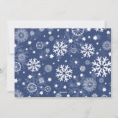 Moderne Blue Snowflake Joyeux Carte photo de Noël (Dos)