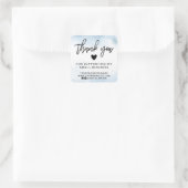 Moderne Blue Waterverf Business Hartelijk dank Vierkante Sticker (Tas)