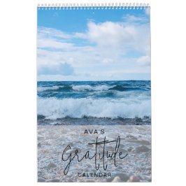 Moderne Blue Wave Fotografie Dankbaarheidskalender Kalender