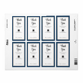 Moderne Blue White Gold Lijst Dank u wel Etiket (Full Sheet)