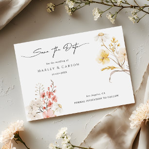 Moderne Blush Bloem Wilde Bloem Lente Trouwen Save The Date