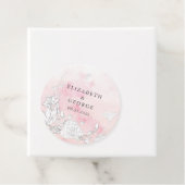 Moderne Blush Bloemen Monogram Bruiloft Bedankjes Labels (In situ)
