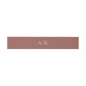Moderne Blush Bruin Monogram Aarde Toon bruiloft Uitnodigingen Wikkel (Vlak)