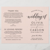 Moderne Blush- en Black Wedding-programma's (Voorkant)