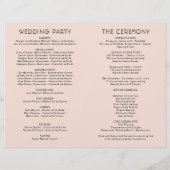 Moderne Blush- en Black Wedding-programma's (Achterkant)