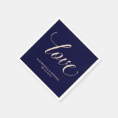 Moderne Blush en Navy Typografie | Liefde Servetten (Hoek)