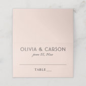 Moderne Blush en Zwarte Script Monogram Huwelijk (Buitenkant ongevouwen)