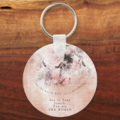 Moderne  Blush Floral Moederdag Sleutelhanger (Voorkant)