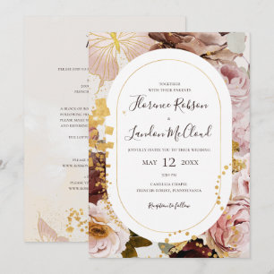 Moderne Blush Floral Waterverf in één keer Kaart