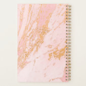 Moderne Blush Goud Marmeren Patroon Girly Naam Planner (Achterkant)