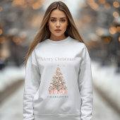 Moderne Blush Kerstboom – Persoonlijke Vakantie Trui