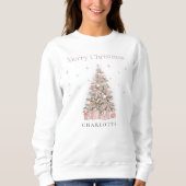 Moderne Blush Kerstboom – Persoonlijke Vakantie Trui (Voorkant)