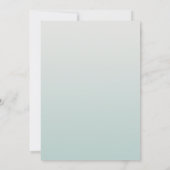 Moderne Blush Light Aqua bruiloft uitnodigingen (Achterkant)