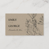 MODERNE BLUSH PASTEL LIGNE DESSINER CARTE PLACE FL (Dos)