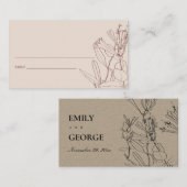 MODERNE BLUSH PASTEL LIGNE DESSINER CARTE PLACE FL (Devant / Derrière)