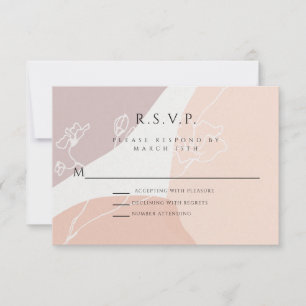 Moderne Blush Peach Botanische RSVP-reactiekaart RSVP Kaartje