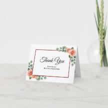 Moderne Blush Perzik Roze Bourgondië Trouw Dank Je