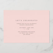 Moderne Blush Pink 3 Faire-part de graduation phot (Verso)