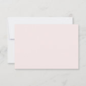 Moderne Blush Pink Flowers Wedding RSVP Kaart (Achterkant)