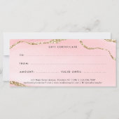 Moderne Blush Pink Gold Agate Certificate Gift Kaa (Achterkant)