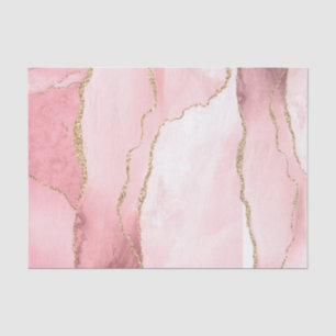 Moderne Blush Pink Gold Glitter Marble Agate Geode Tissuepapier