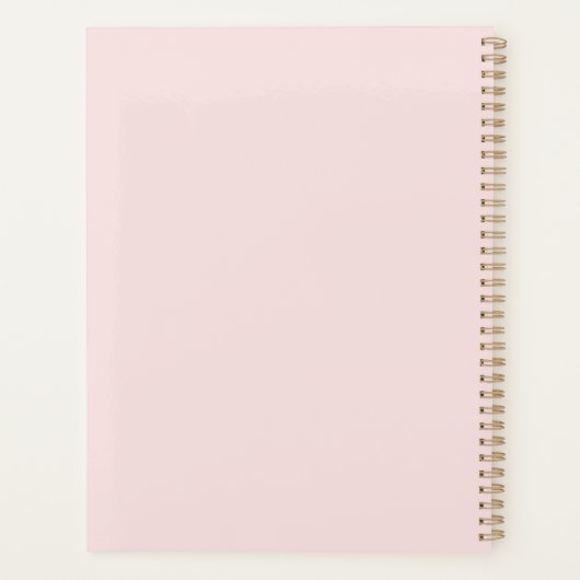 Moderne Blush Pink Minimalist | Naam Gold Script Planner (Achterkant)