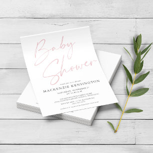 Moderne Blush Pink Script Baby shower FLYER
