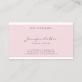 Moderne Blush Pink Simple Elegant Script Minimalis Visitekaartje (Achterkant)