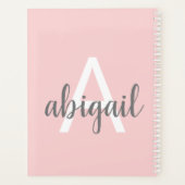 Moderne Blush Pink Simple Monogramme Nom 2025 (Dos)