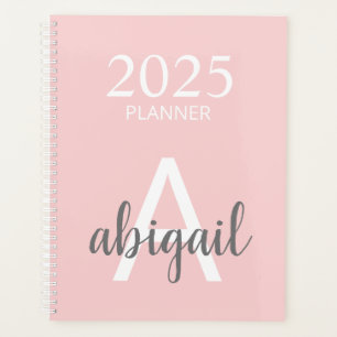 Moderne Blush Pink Simple Monogramme Nom 2025